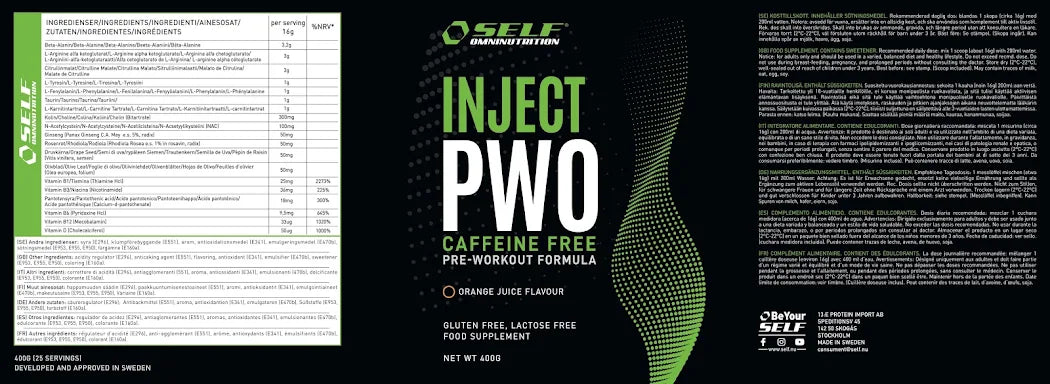 SELF - INJECT PWO NO CAFFEINE 400gr
