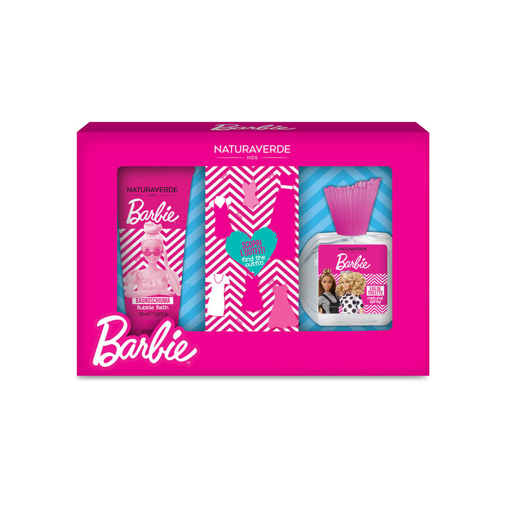 BARBIE SET PROFUMO+BAGNOSCHIUMA+VESTITO-American Fitness 2.0