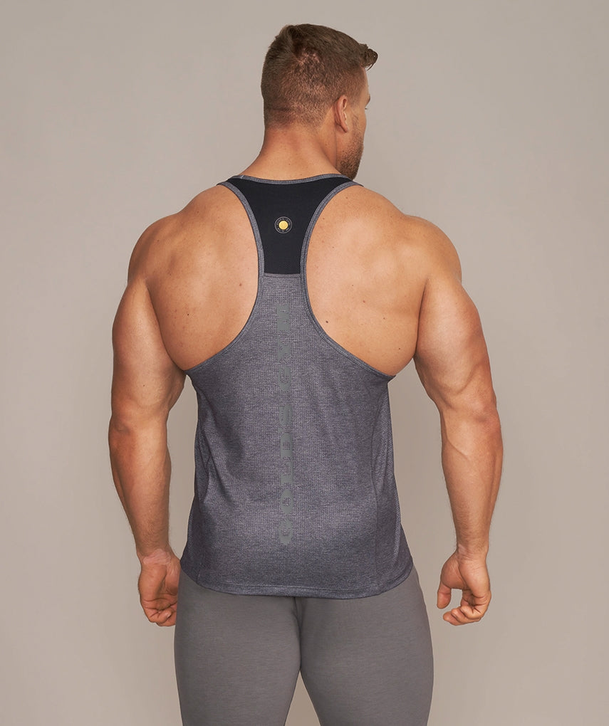 GOLD'S GYM - STRINGER WILT - GREY MELANGE