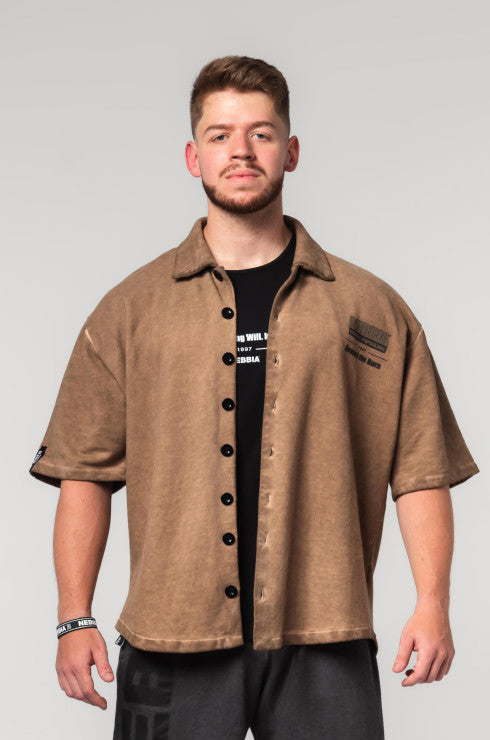 NEBBIA - WASHED-OFF OVERSIZED SHIRT 90'S THROWBACK 347