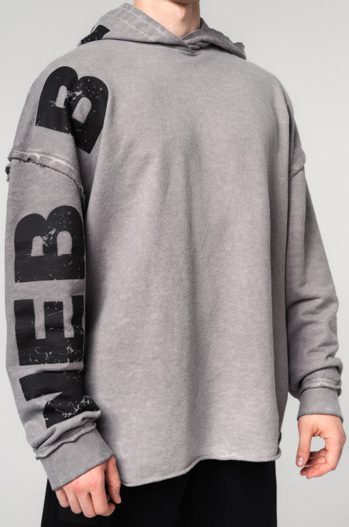 NEBBIA - WASHED-OFF OVERSIZED PULLOVER HOODIE NO BS 371