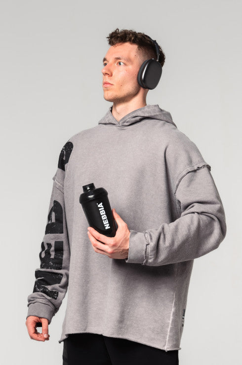 NEBBIA - WASHED-OFF OVERSIZED PULLOVER HOODIE NO BS 371