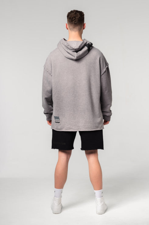 NEBBIA - WASHED-OFF OVERSIZED PULLOVER HOODIE NO BS 371
