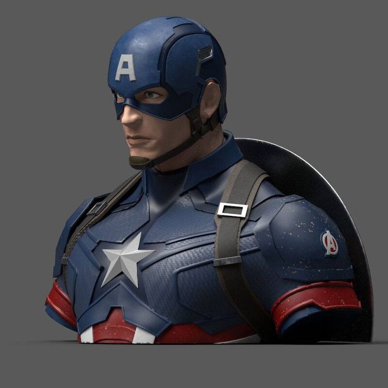 SALVADANAIO - BUSTO DI CAPITAN AMERICA ENDGAME 20cm