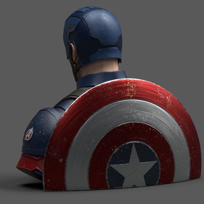 SALVADANAIO - BUSTO DI CAPITAN AMERICA ENDGAME 20cm