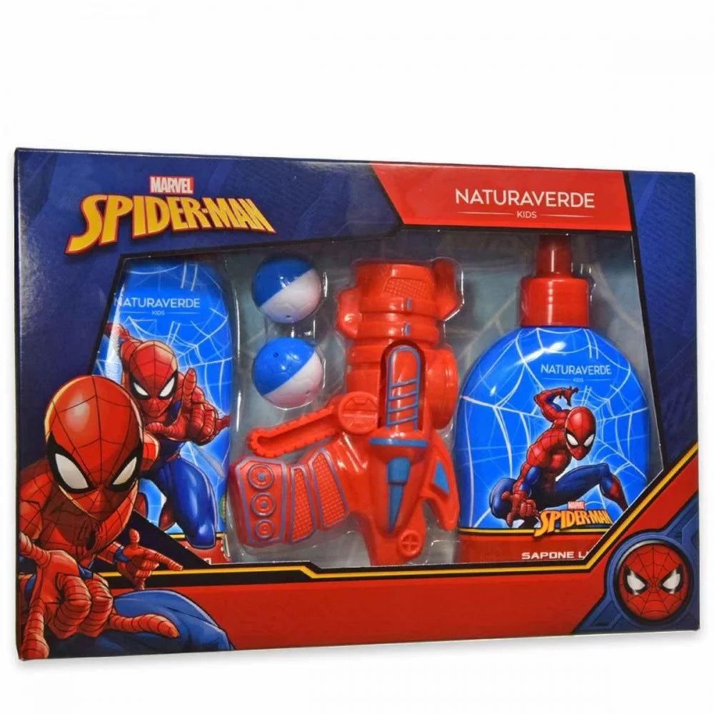 MARVEL SPIDERMAN PISTOLE+SAPONE+SHAMPOO