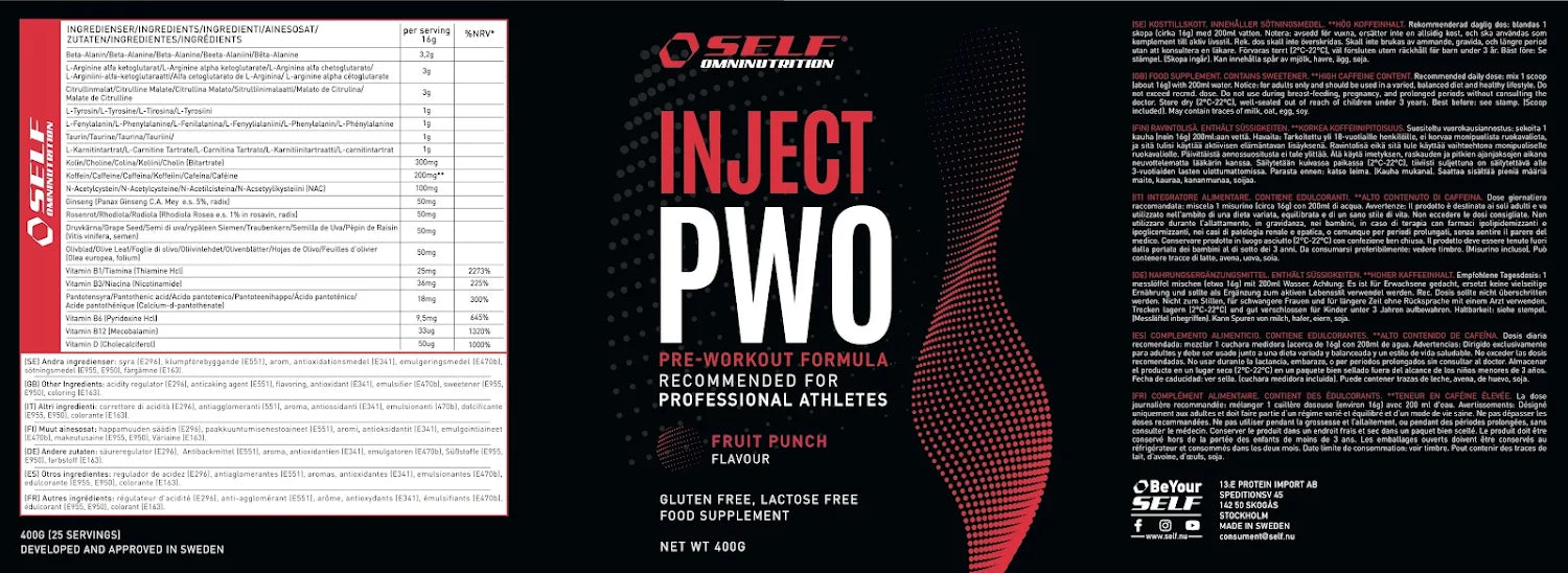 SELF - INJECT PWO +CAFFEINE 400gr